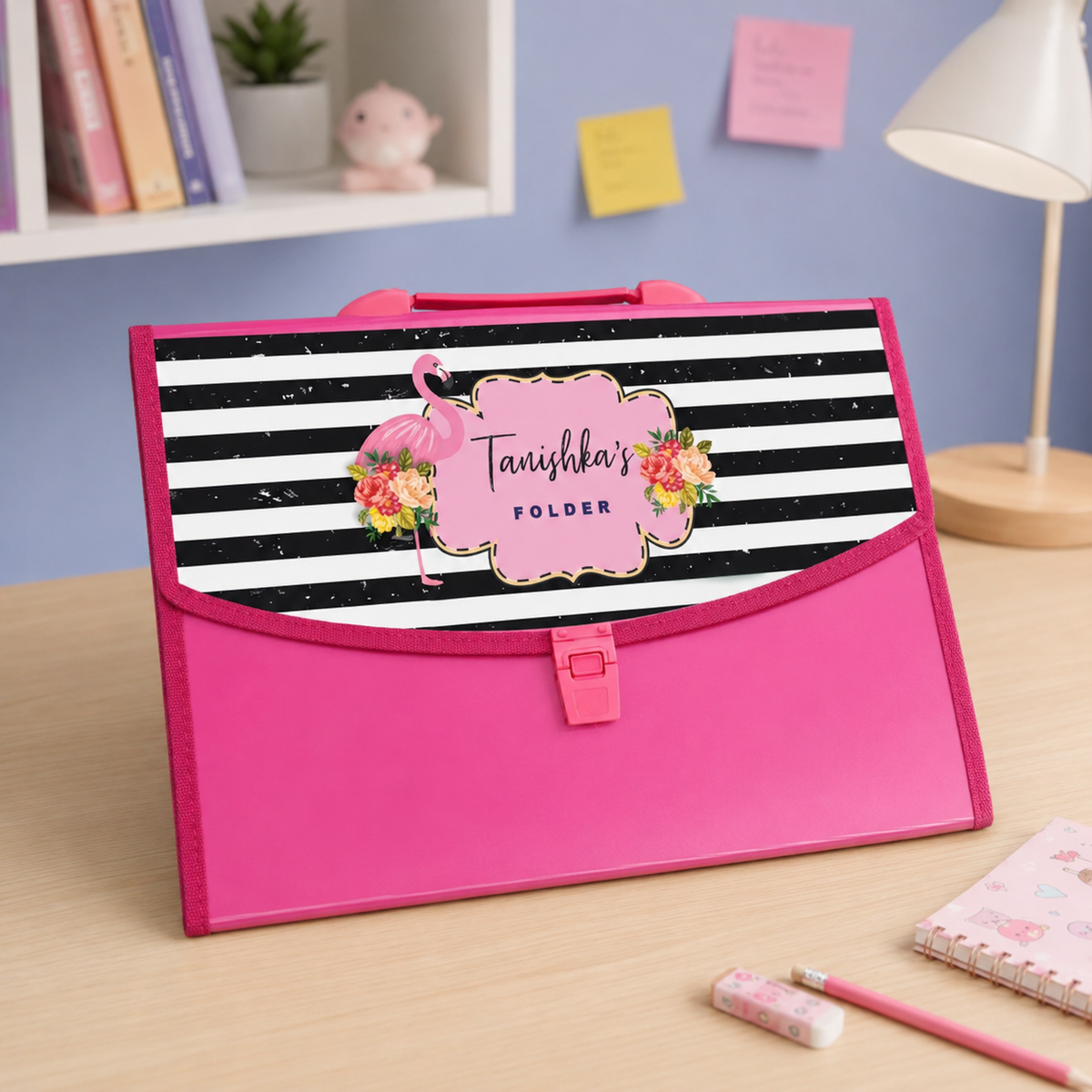 Pink Folder - Floral Flamingo