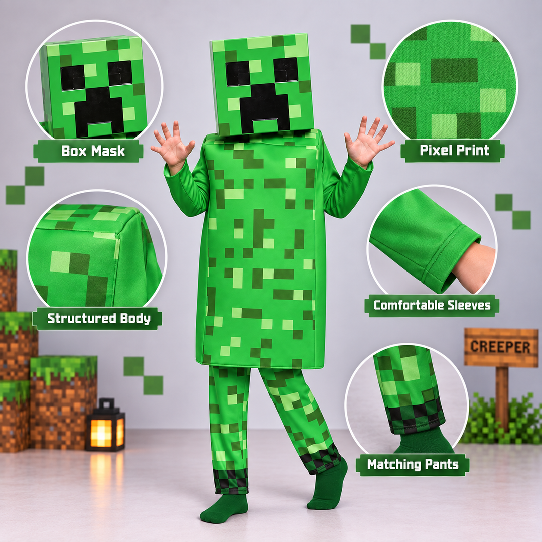 Pixel Creeper Halloween Costume