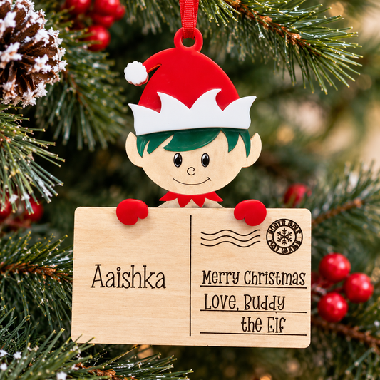 Babble Wrap Post Card Ornament- Buddy the Elf