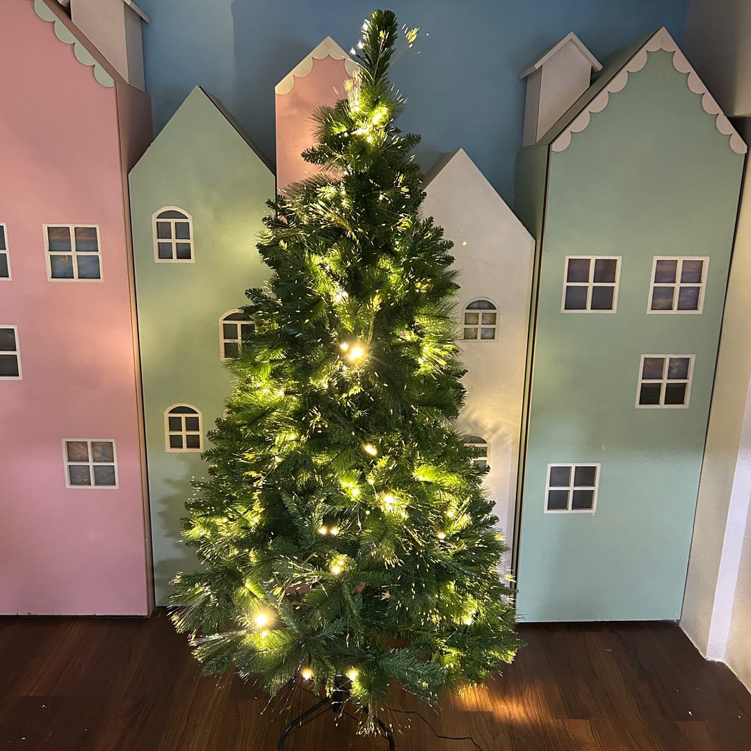 Babble Wrap 6 ft Pre Lit Luxury Classic Dense Pine Tree With Built In Lights