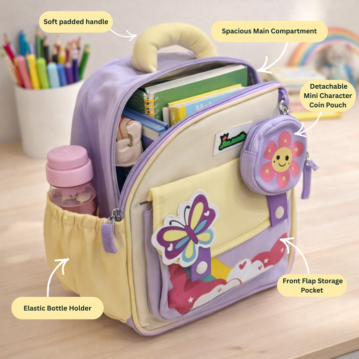 Rainbow Butterfly Preschool Backpack with Mini Pouch