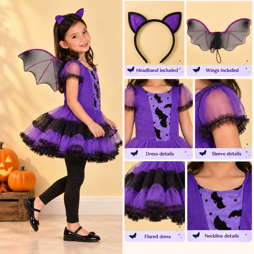 Purple Bat Girl Halloween Costume