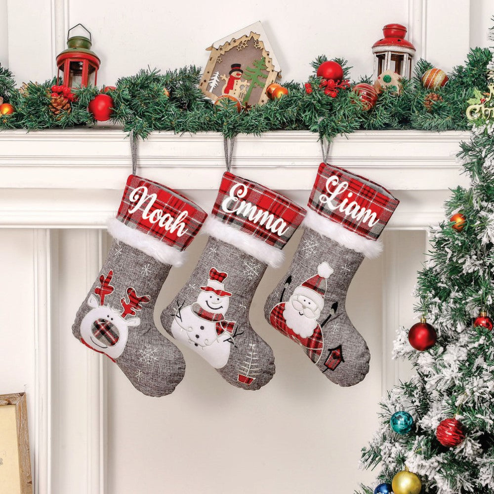 Babble Wrap Silver Bells Stocking - Snowy Snowman