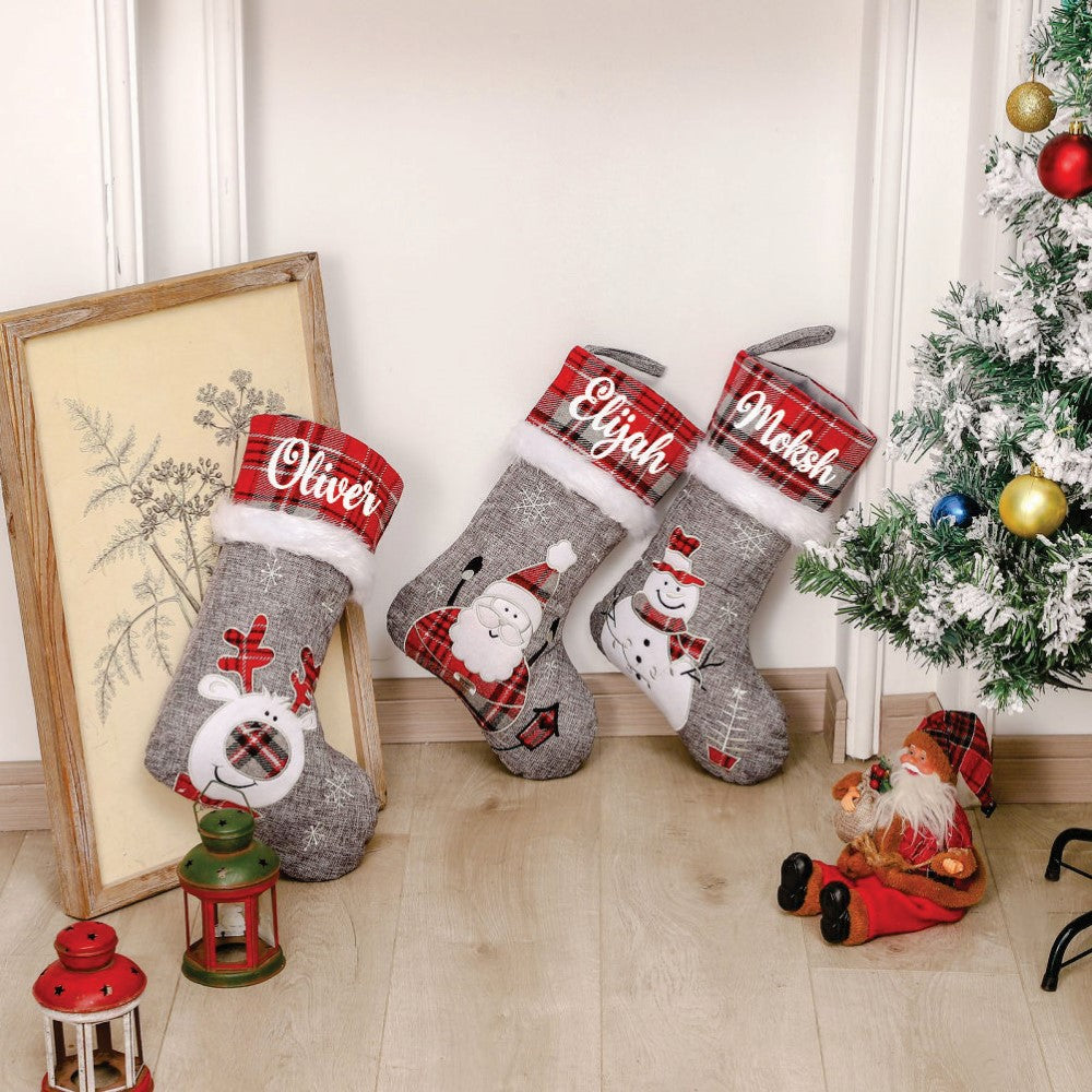 Babble Wrap Silver Bells Stocking - Snowy Snowman