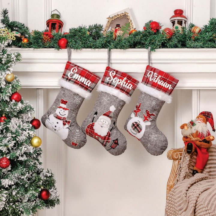 Babble Wrap Silver Bells Stocking - Happy Santa