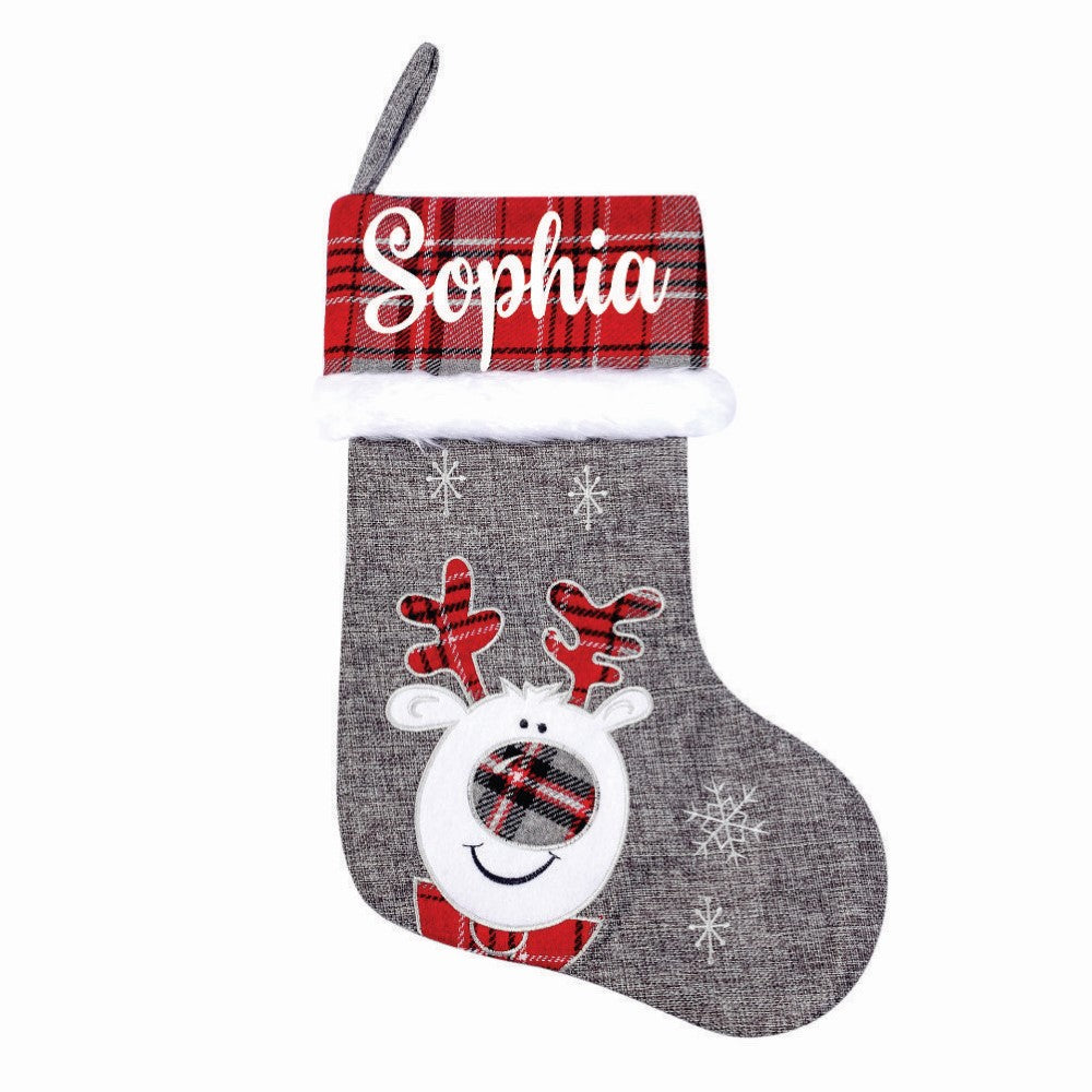 Babble Wrap Silver Bells Stocking - Merry Moose