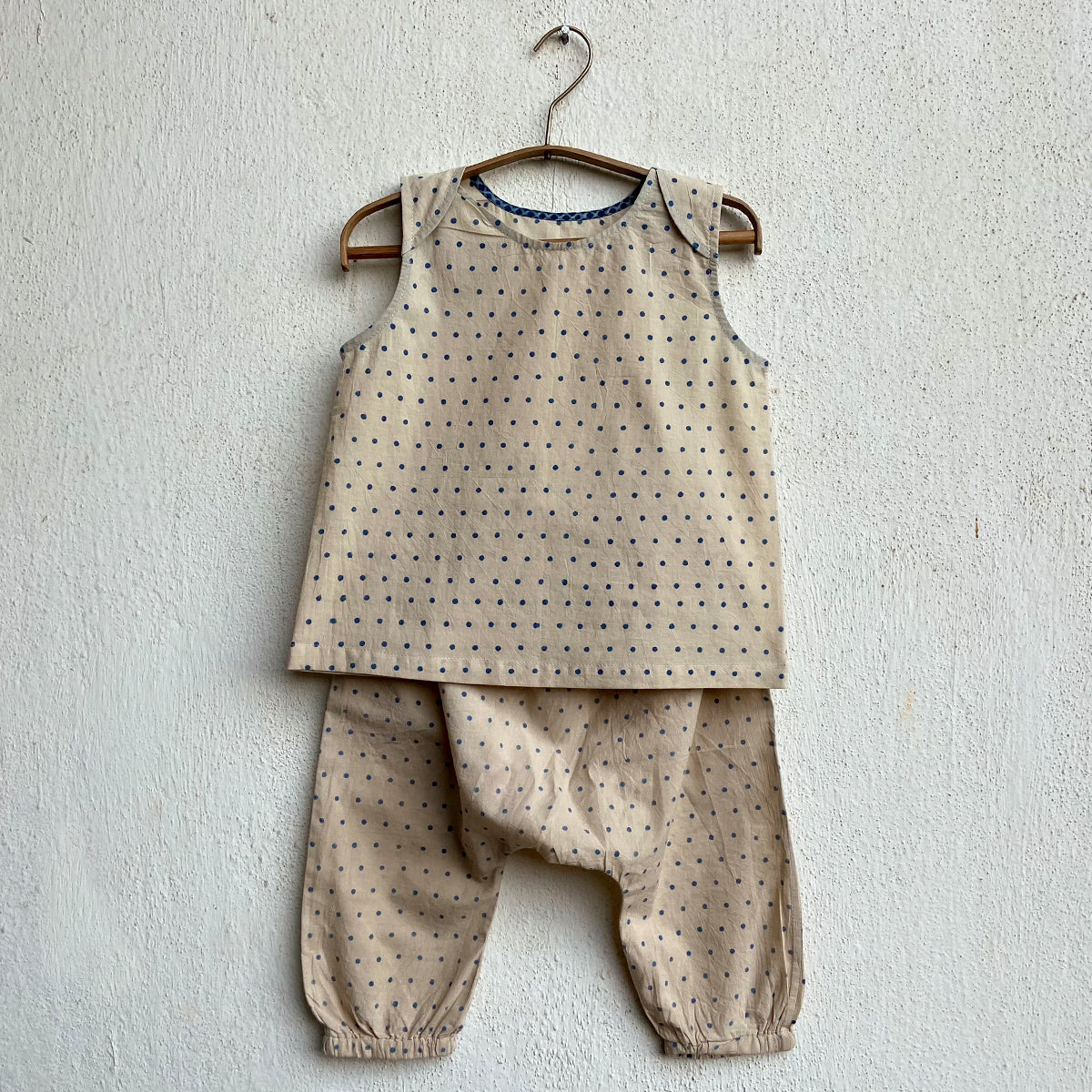 WHITEWATER KIDS UNISEX ORGANIC ZOO INDIGO RAIDANA JHABLA WITH MATCHING PANTS