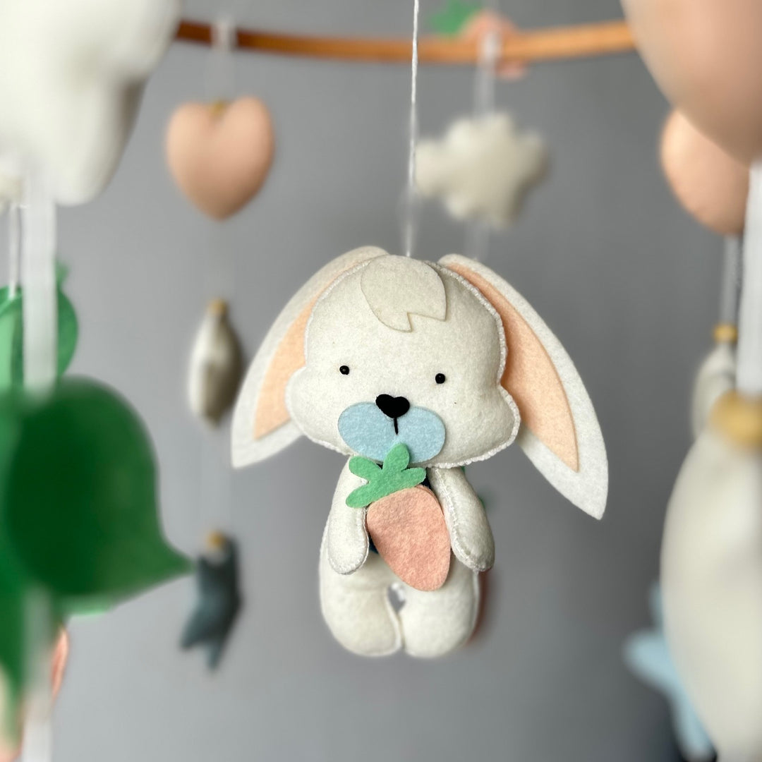 Babble Wrap Cot / Crib Mobile - Bunny Wonderland