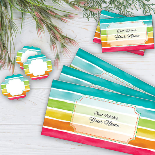 PERSONALISED GIFT ENVELOPES, CARDS & STICKERS COMBO -  SUPERHEROS, SET OF 130