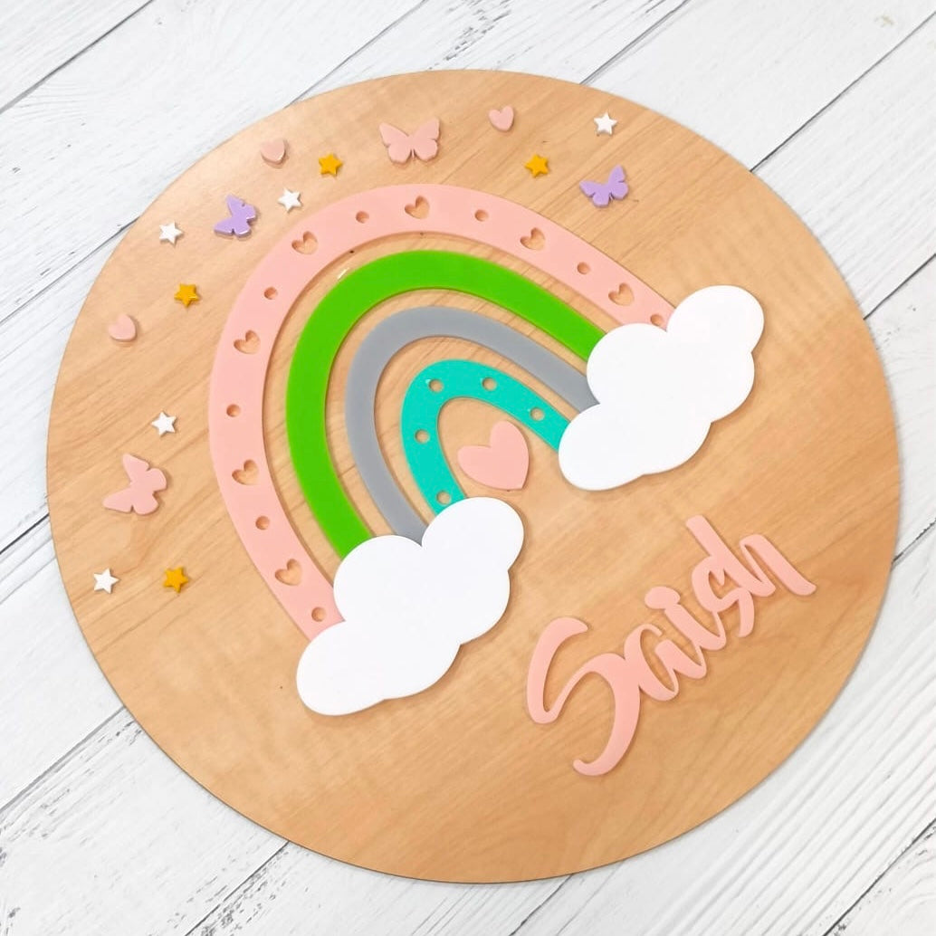 Rainbow Radiance Name Plaque (Peach)