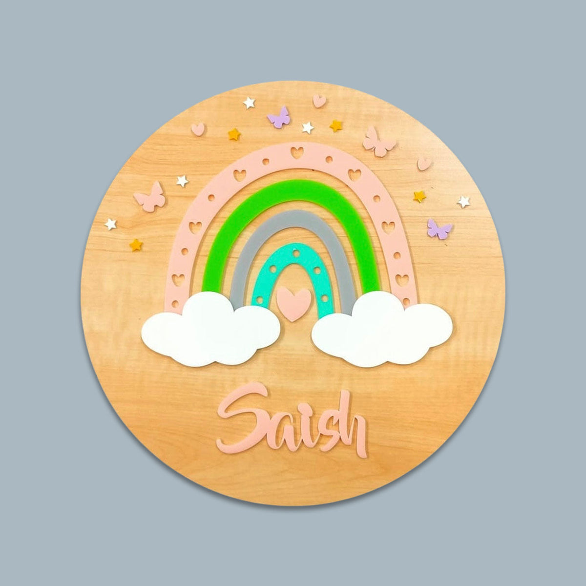 Rainbow Radiance Name Plaque (Peach)