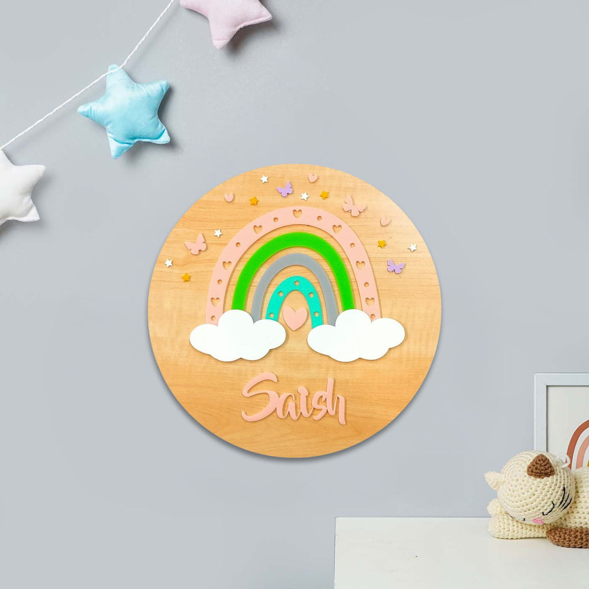 Rainbow Radiance Name Plaque (Peach)