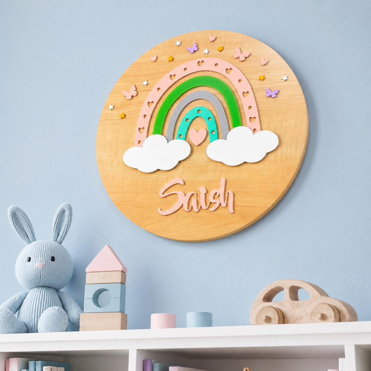 Rainbow Radiance Name Plaque (Peach)