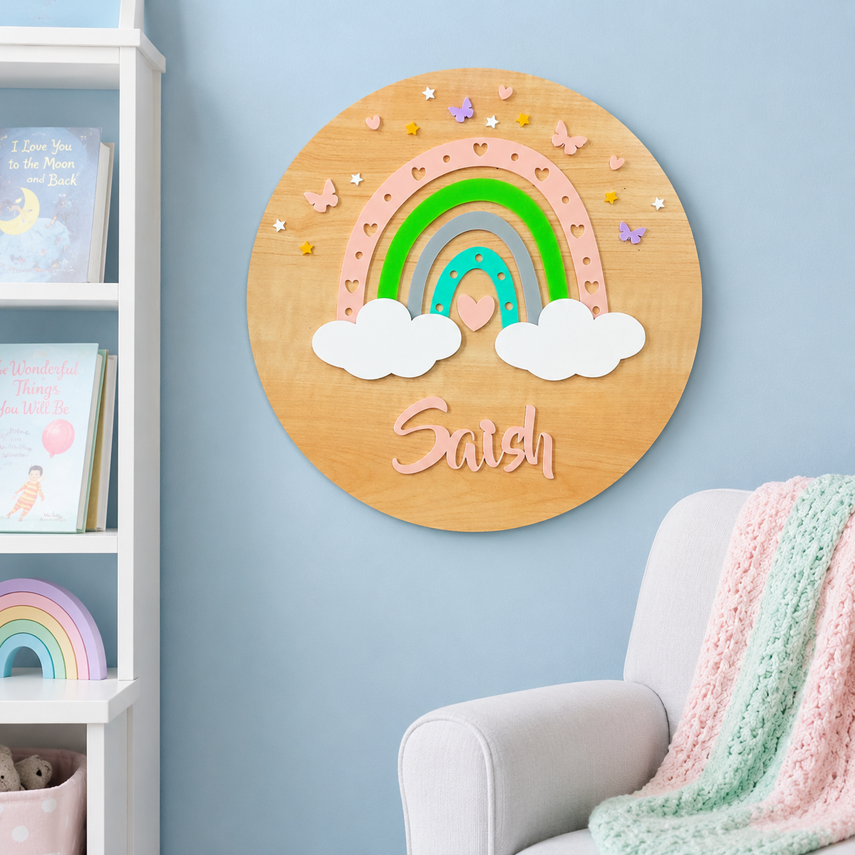 Rainbow Radiance Name Plaque (Peach)