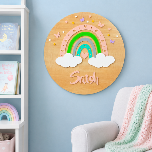 Rainbow Radiance Name Plaque (Peach)