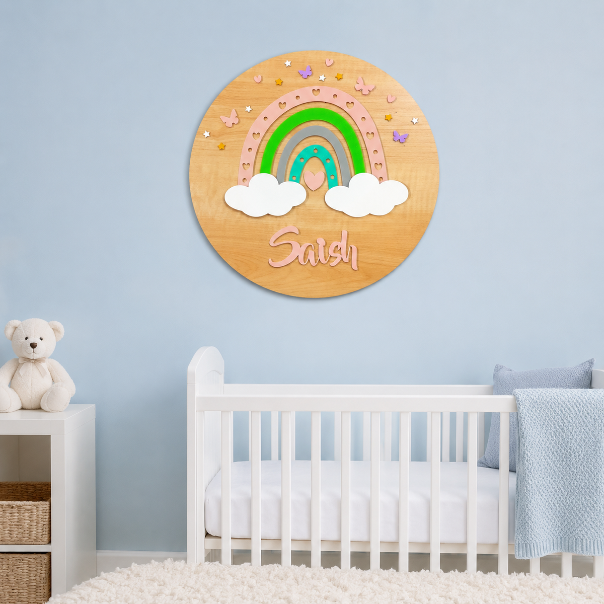 Rainbow Radiance Name Plaque (Peach)