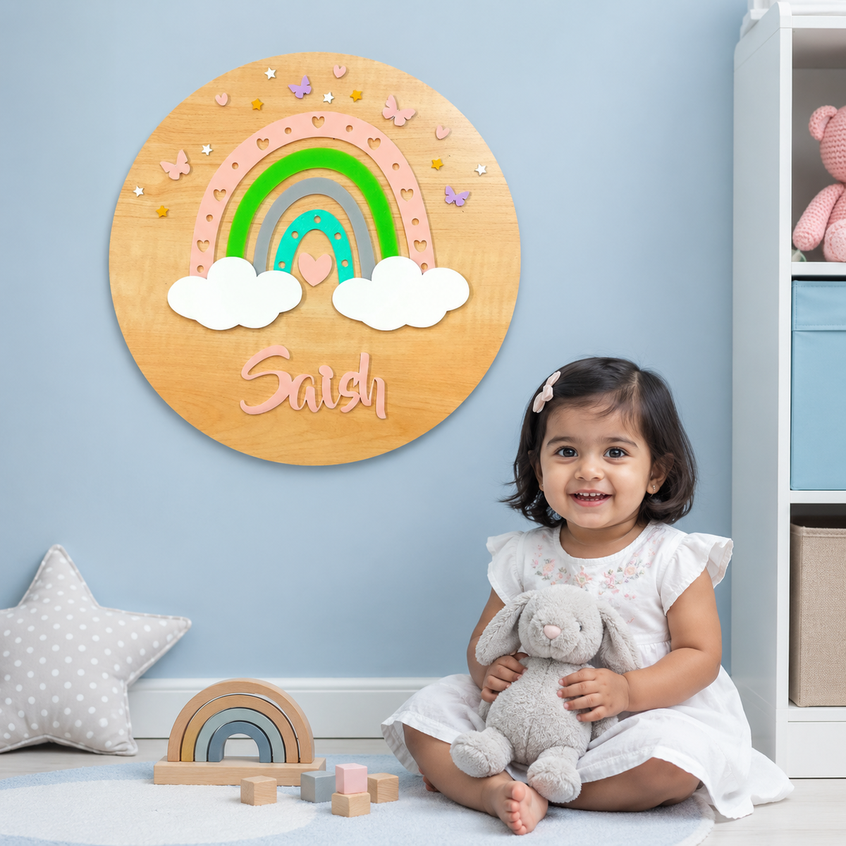 Rainbow Radiance Name Plaque (Peach)