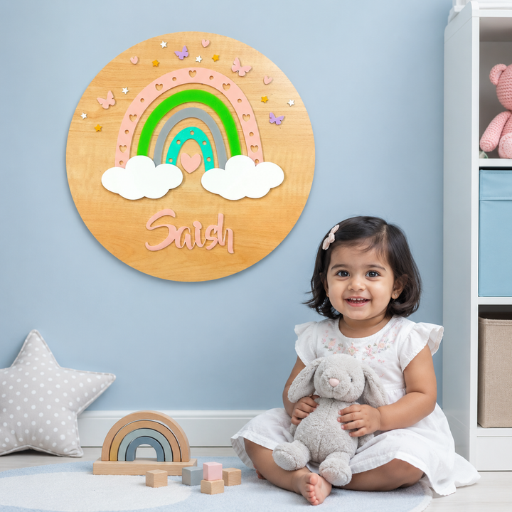 Rainbow Radiance Name Plaque (Peach)