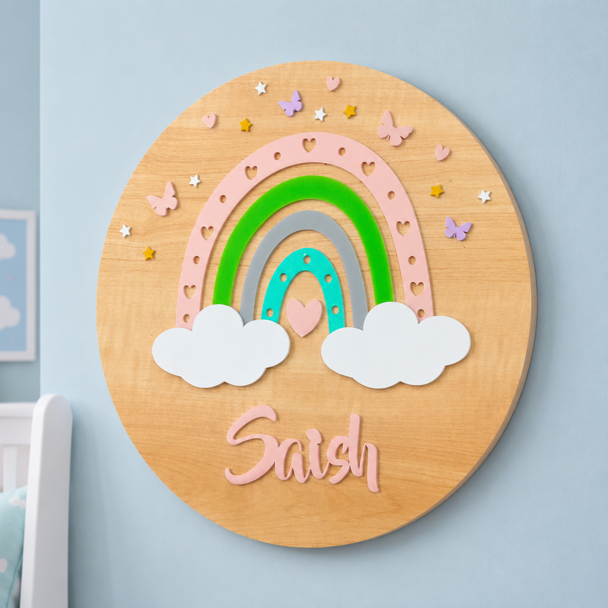 Rainbow Radiance Name Plaque (Peach)