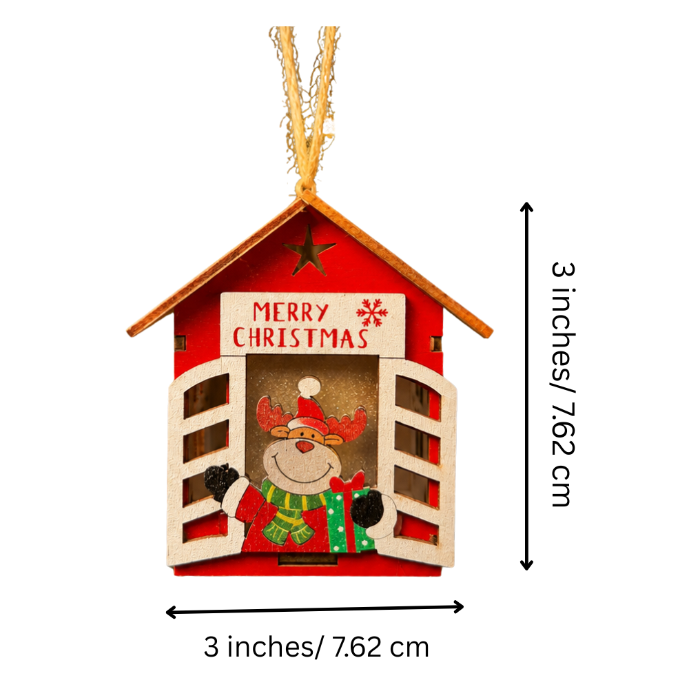 Reindeer in a Window Light Up Ornament