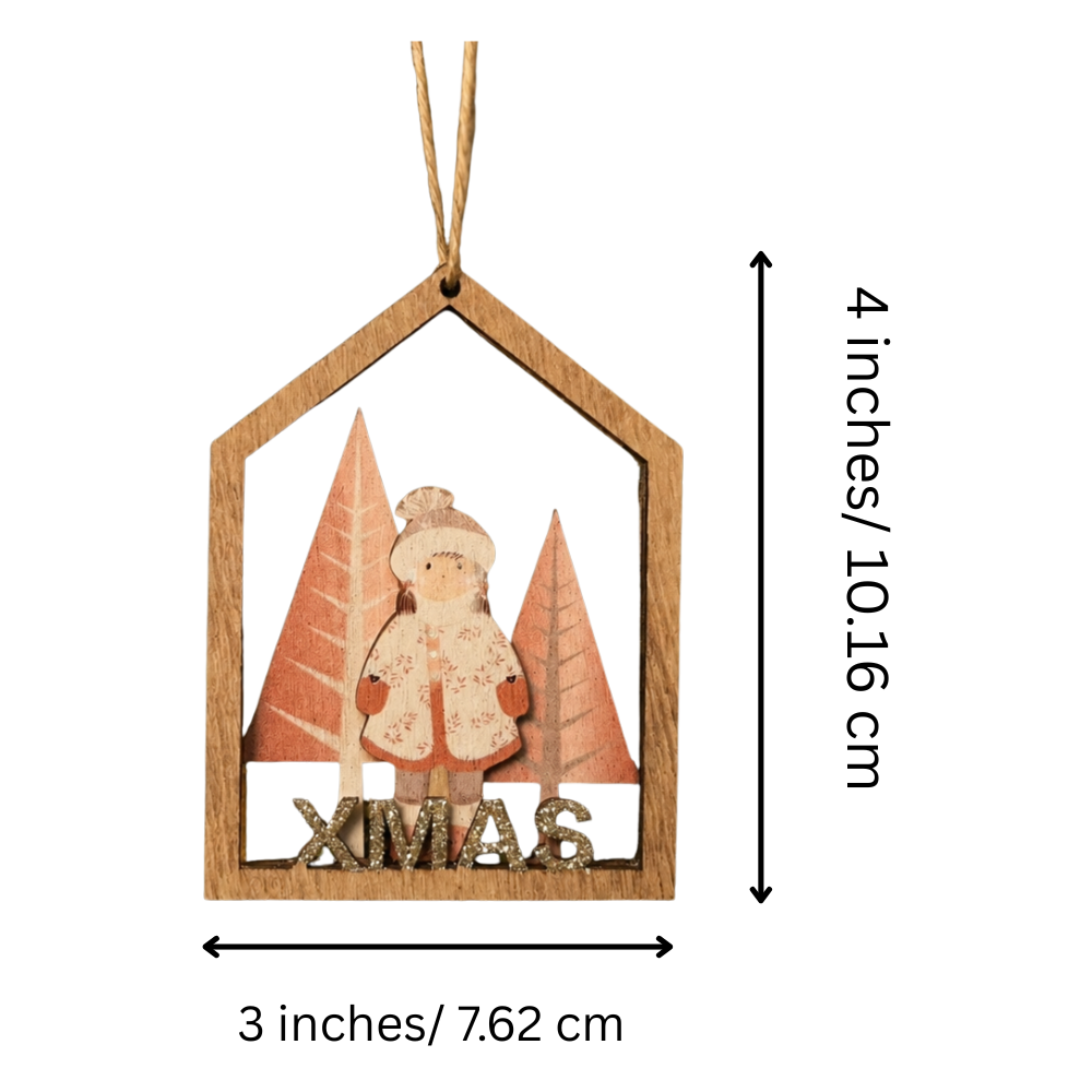 Rose Gold Winter Cottage Ornament