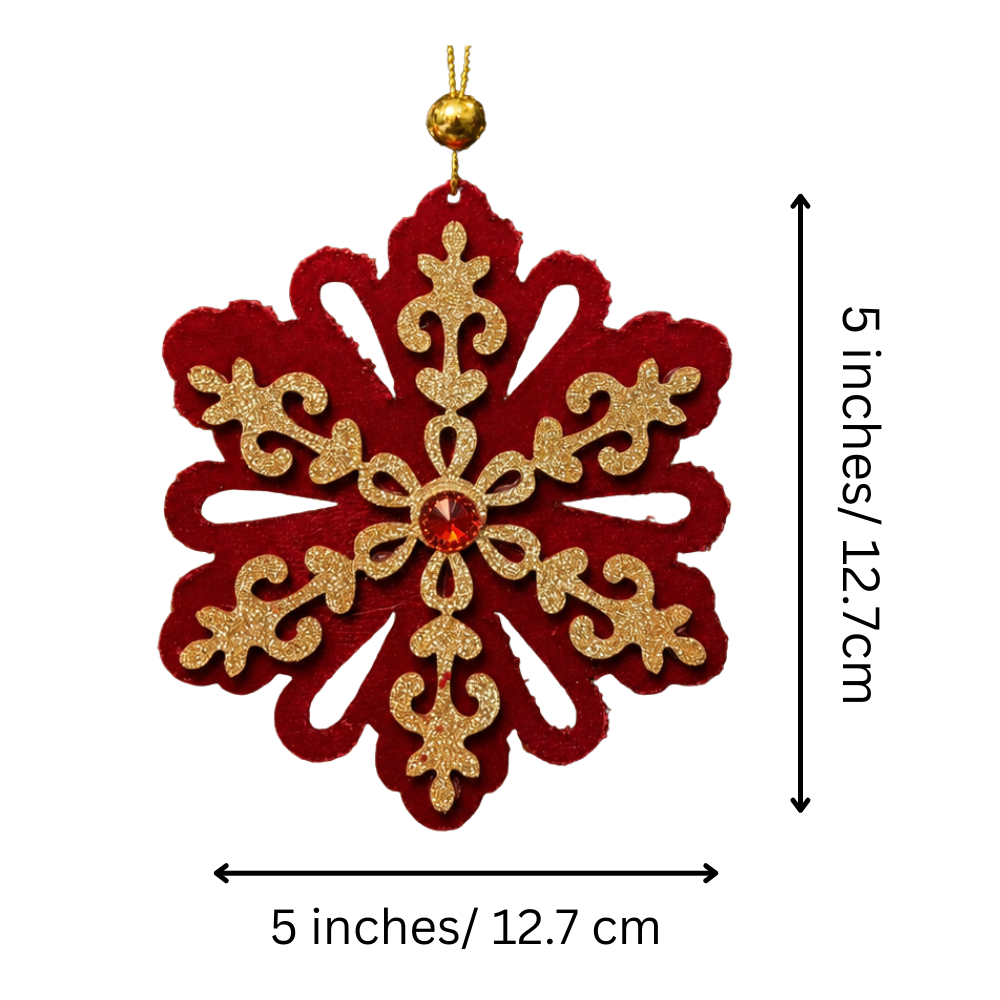 Ruby Velvet Snowflake Ornament