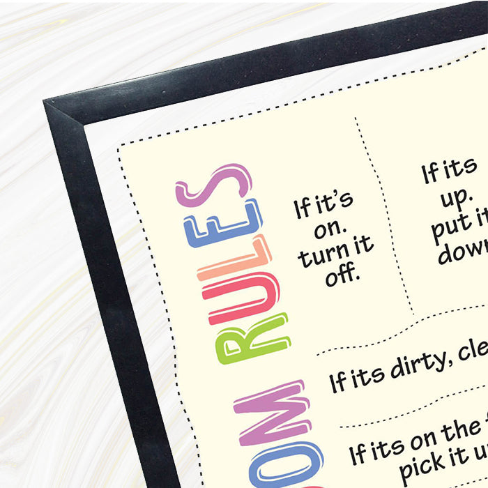 Rules Make You Cool Bathroom Frames for Wall