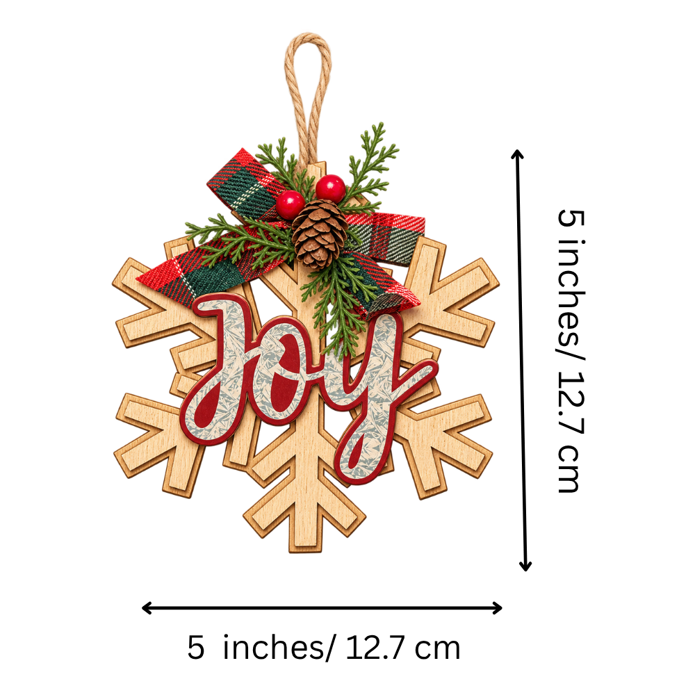 Rustic Joy Snowflake Ornament