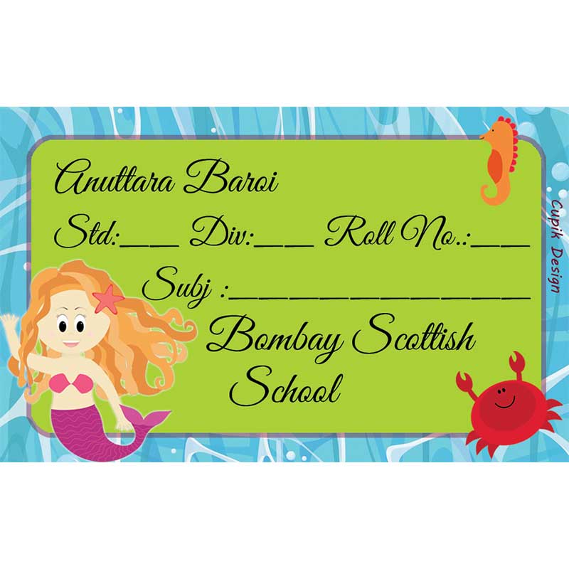 Mermaid School Book Labels