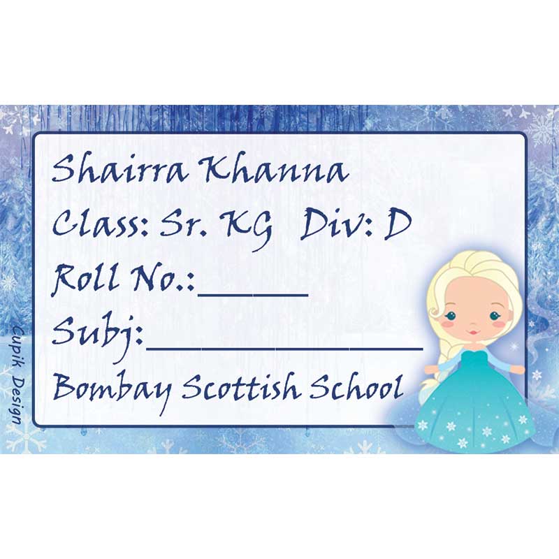 Frozen School Book Labels