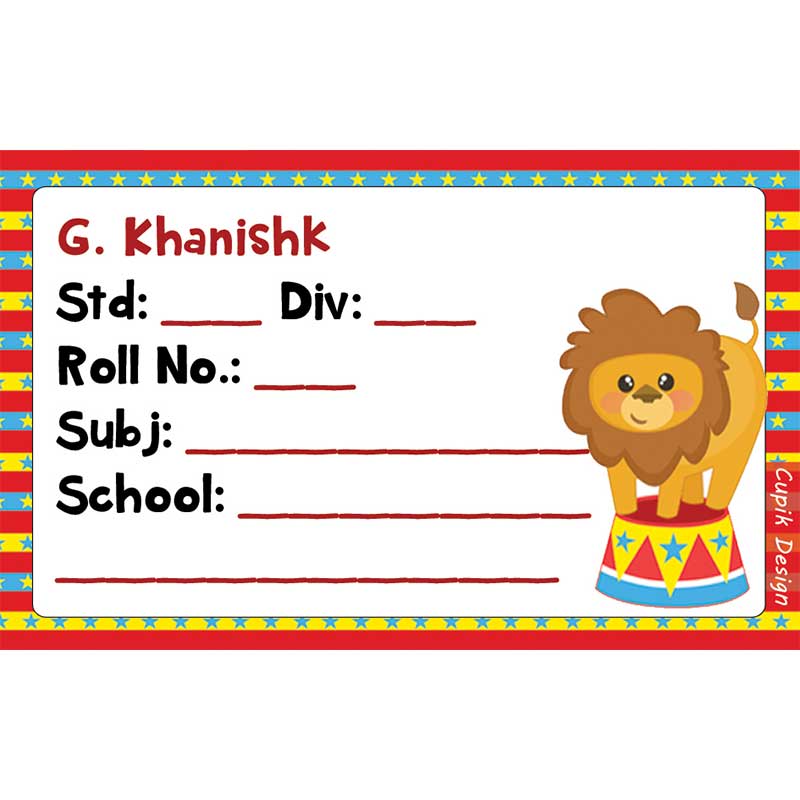 Lion School Book Labels