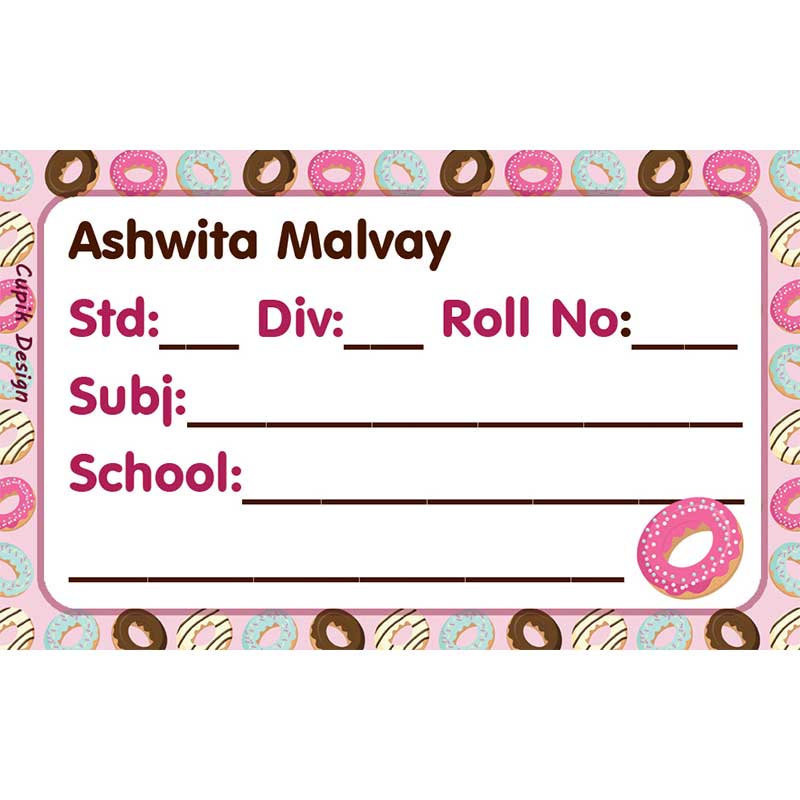 Donuts School Book Labels