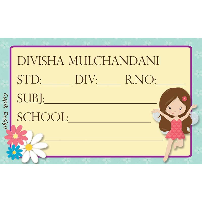 Flying Fairy School Book Labels