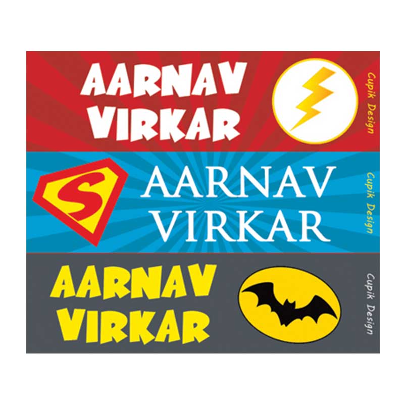 Superhero Name Stickers