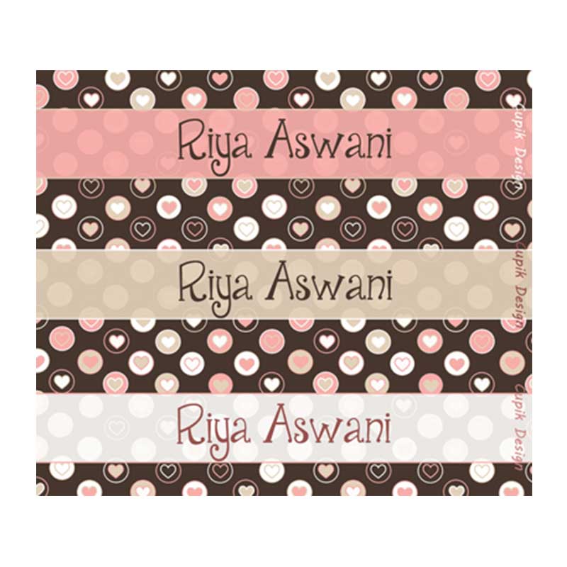 Pink Hearts Name Stickers