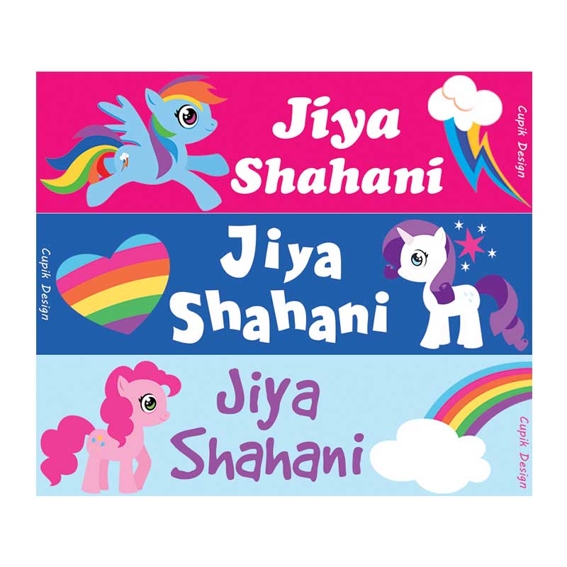 Ponies Name Stickers