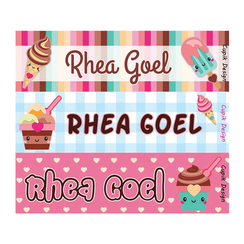 Ice-cream Name Stickers