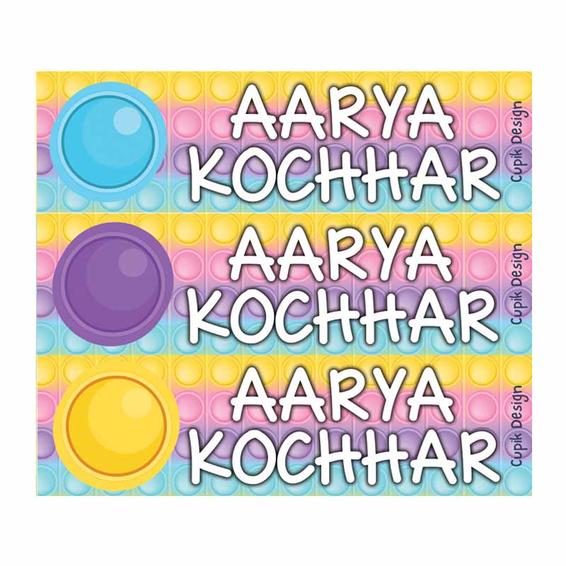 Pop it Pastel Name Stickers