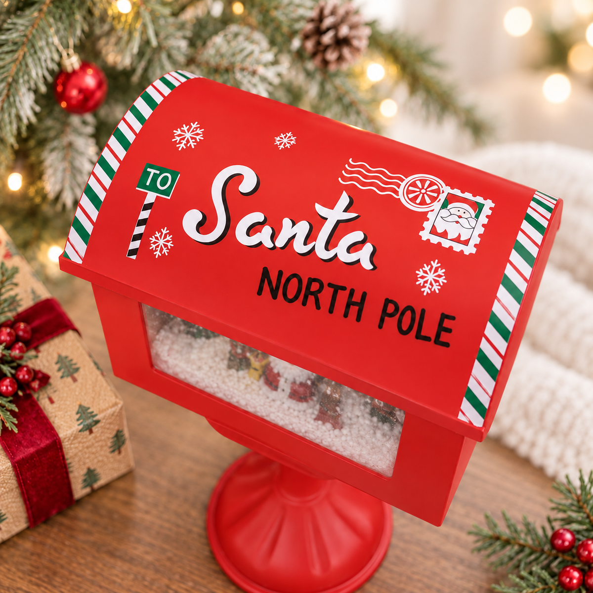 Santa’s Merry Mail Musical Snowfall Box