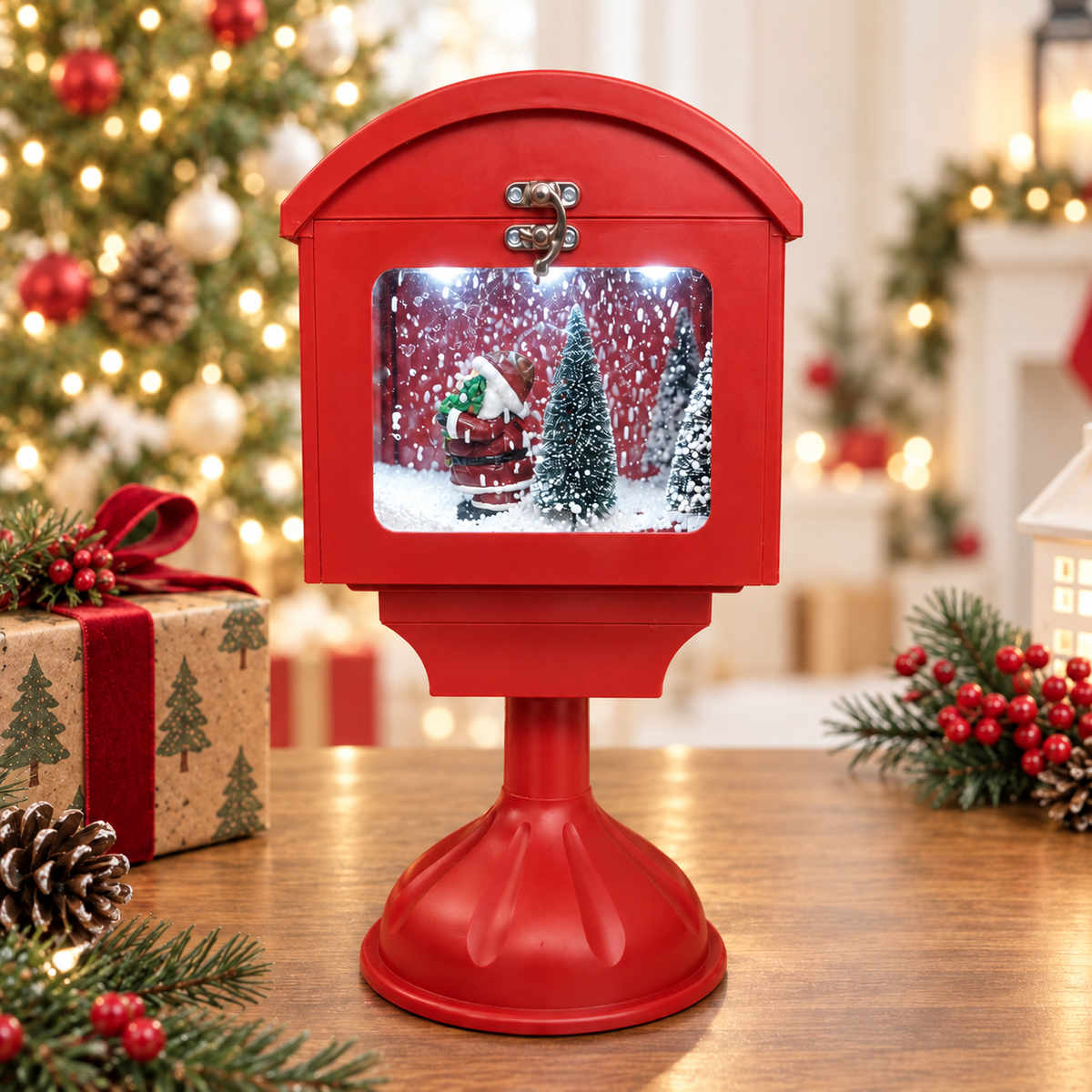 Santa’s Merry Mail Musical Snowfall Box