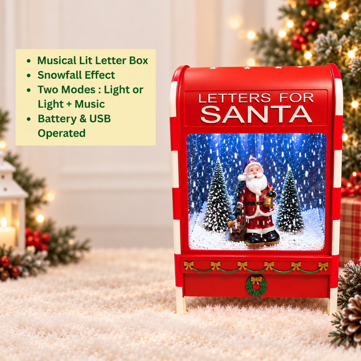 Santa’s Musical Snowfall Letter Box – Grand