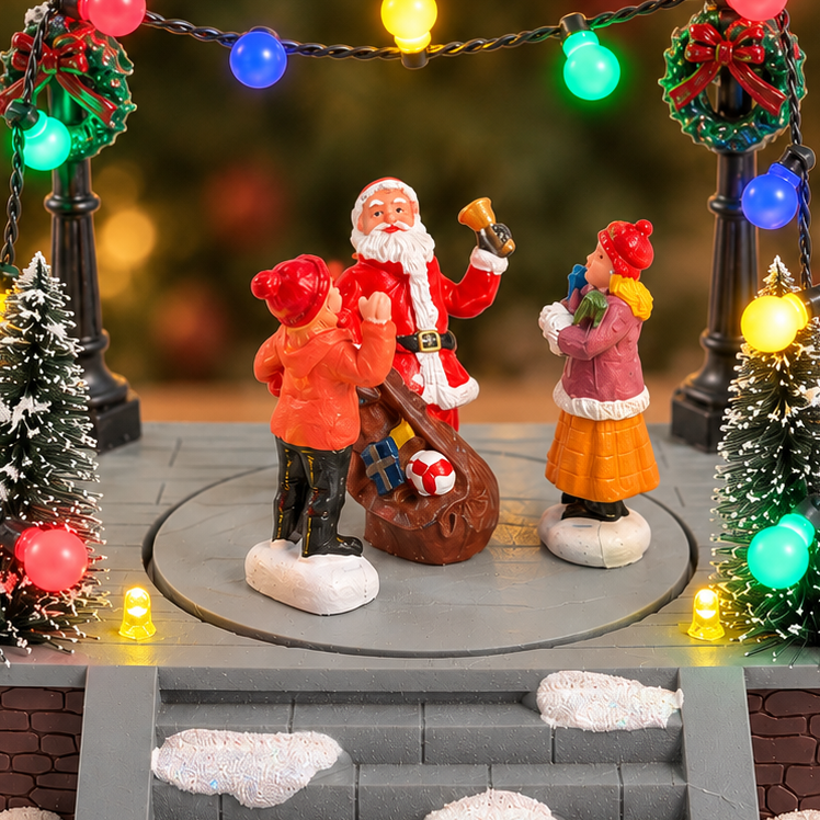 Santa's Rotating Plaza with Music & Lights