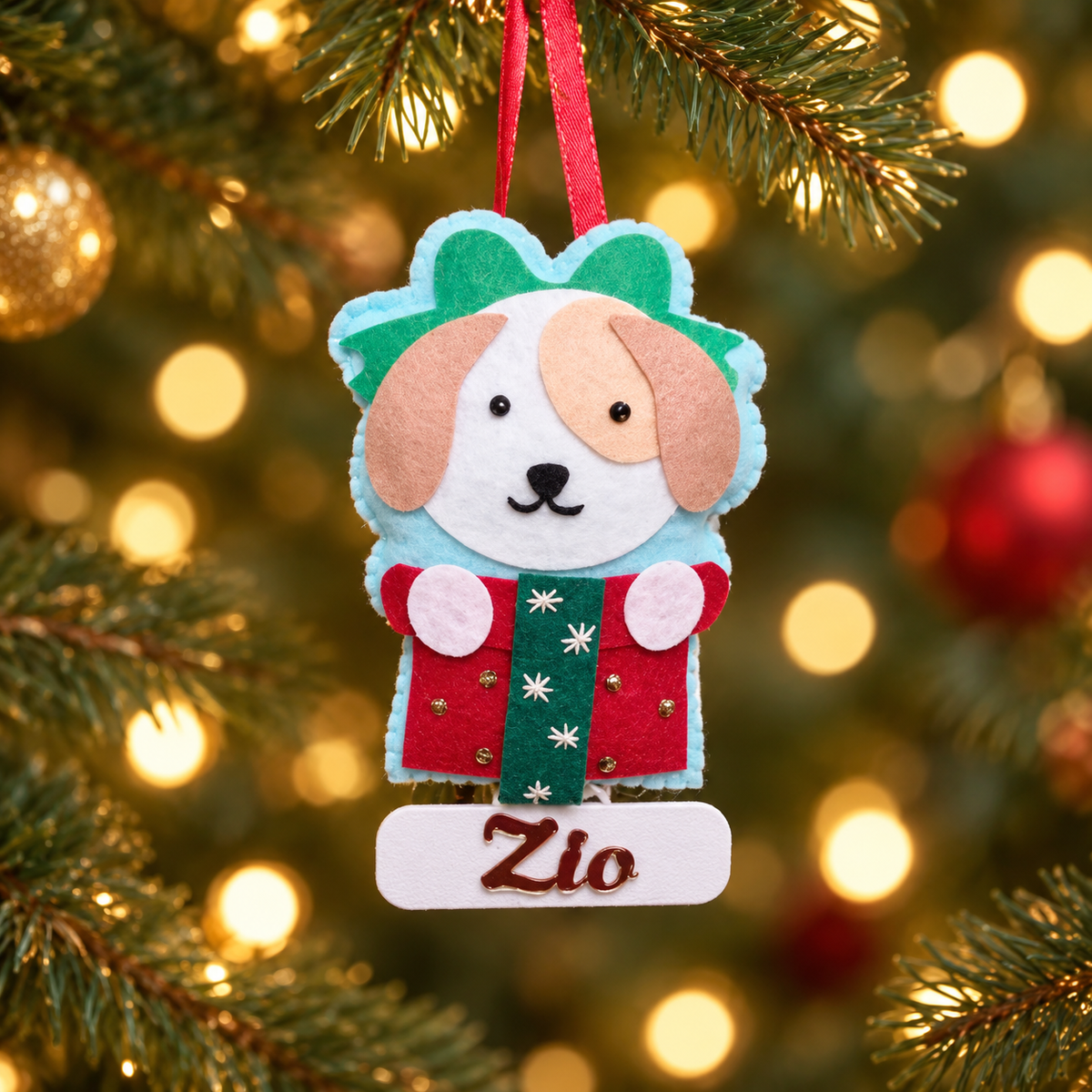 Santa’s Little Pup Felt Ornament