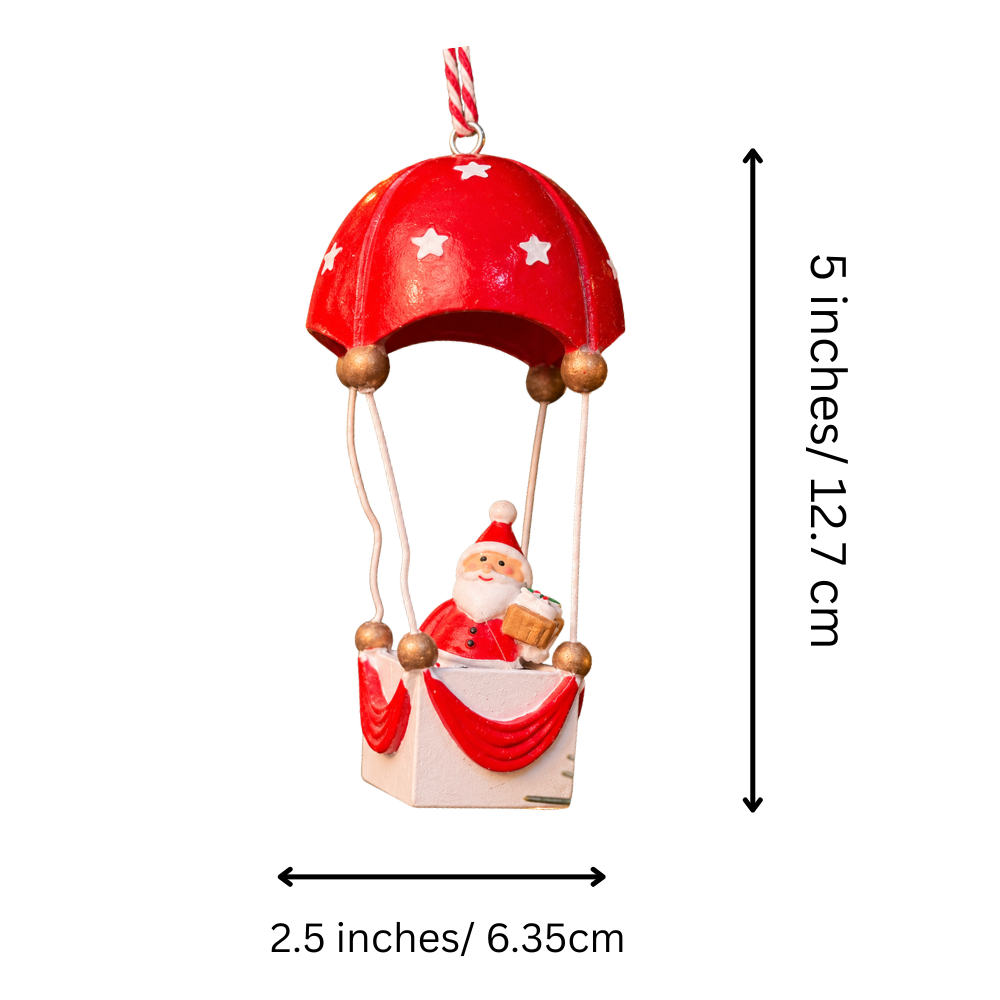 Santa in Hot Air Balloon Tree Ornament