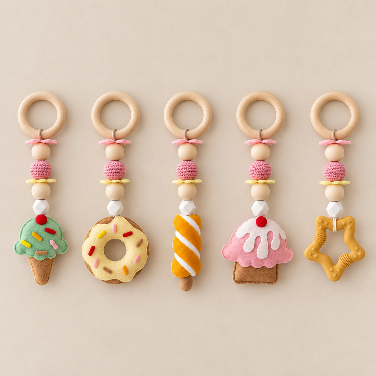 Scoops of Joy – Wooden Baby Play Gym With Play Mat