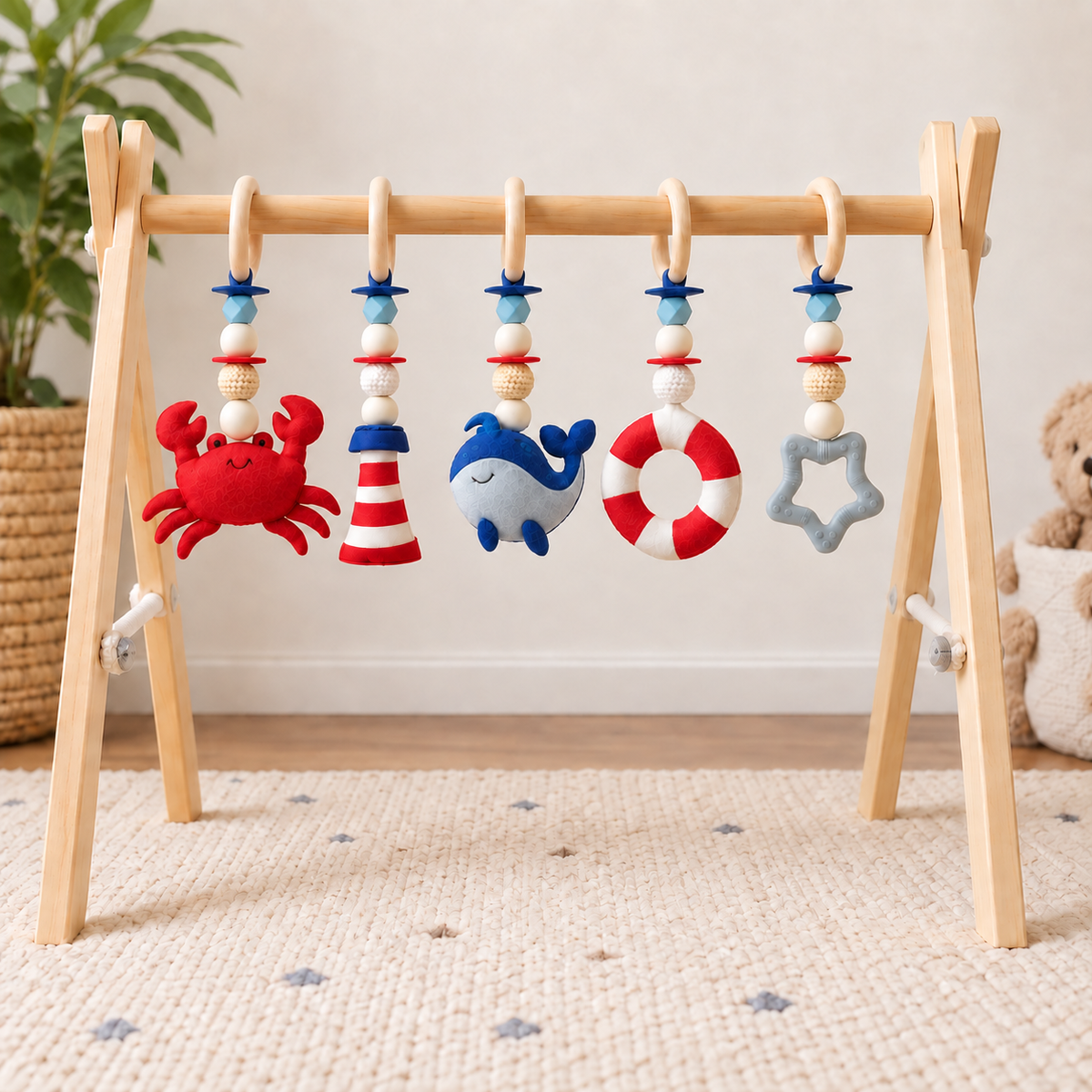 Seaside Smiles – Wooden Baby Play Gym