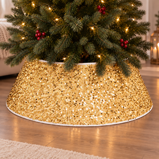 Sequins Tree Collar - Champagne Gold