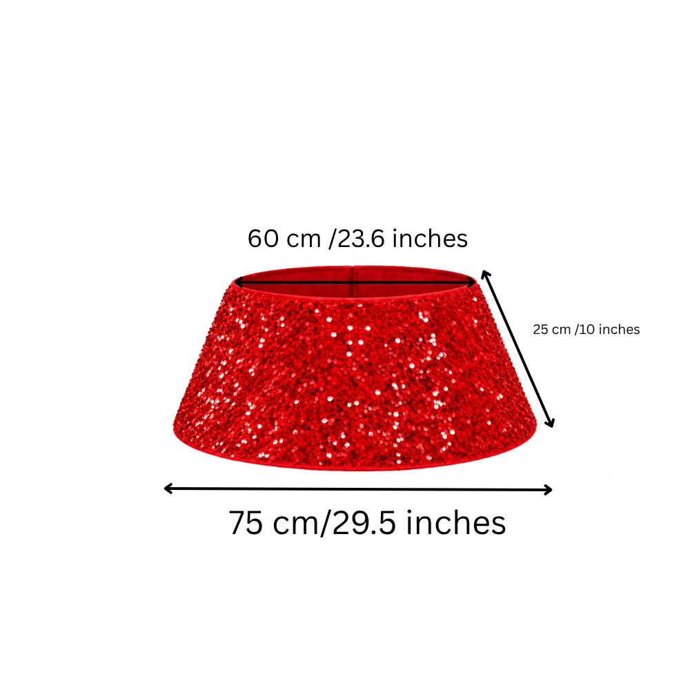 Sequins Tree Collar - Royal Red