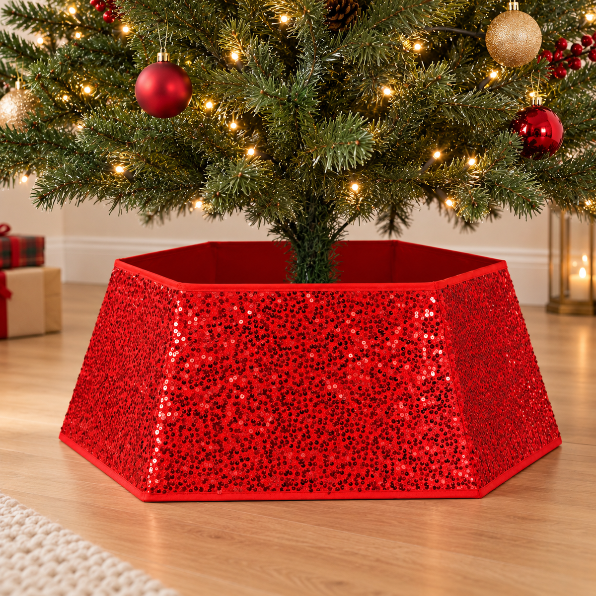 Sequins Tree Collar - Ruby Red