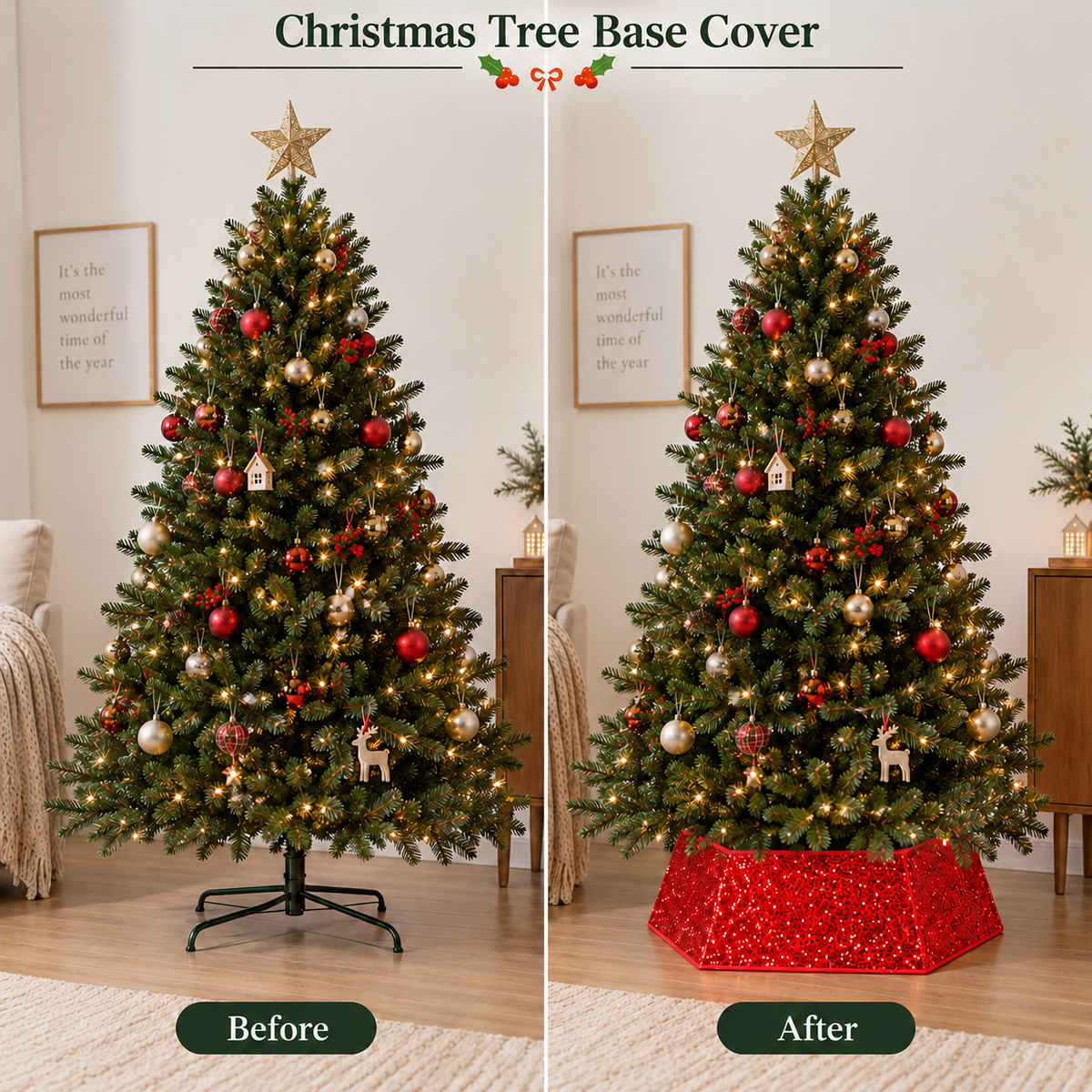 Sequins Tree Collar - Ruby Red